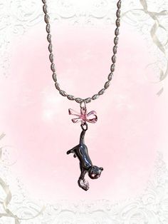 Zinc Alloy Product Measurements in cm : Size Length one-size 48 Elegant Cat Design Pendant Necklace, Elegant Pendant Necklace With Cat Design, Elegant Cat Design Jewelry For Party, Elegant Party Jewelry With Cat Design, Pokemon Jewelry, Coquette Jewelry, Cat Charm Necklace, Creative Necklace, Cat Charm