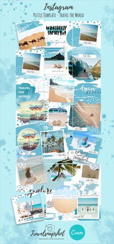 a poster with pictures of different places in the world and text that says, instagramm