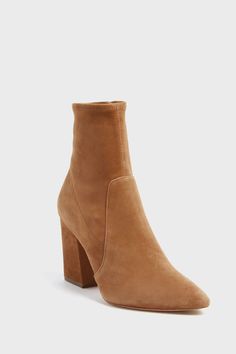 Bracco Suede Slim Isla Ankle Bootie | Loeffler Randall Boots Are Made For Walking, Designed Shoes, Chic Outerwear, Block Heel Boots, Kick Flares, Loeffler Randall, Goat Leather, Denim Flares, Ankle Bootie