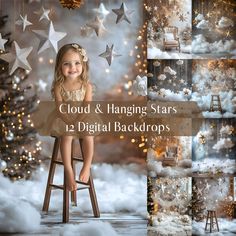 ↠↠ BUY 3 GET 55% OFF ↠↠ BUY 6 GET 65% OFF Check our other unique backdrops: https://digitaloverlayco.etsy.com Create a magical and enchanting setting for your kids' holiday photo shoots with our Fluffy Clouds and Gold Stars Digital Backdrop Bundle. These studio backdrops feature fluffy cotton clouds on the ground and shimmering gold stars hanging from the ceiling, making them perfect for capturing the wonder and joy of Christmas photos. ✨ Key Features: Whimsical Design: Fluffy cotton clouds and Unique Backdrops, Digital Photography Backdrops, Holiday Portraits, Hanging Stars, Holiday Photoshoot, Cotton Clouds, Christmas Portraits, Holiday Photography, Fluffy Clouds