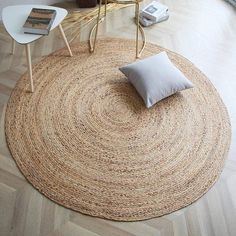 PRICES MAY VARY. SIZE: This handwoven jute area rug is 10 Feet Round. We have many more sizes for you to choose from. BEAUTIFUL & VERSATILE: The perfect combination of style and durability, our jute rug bring home effortless sophistication. This rug is versatile enough to be used alone or as a base for layering. The perfect rug to polish off your living room, bedroom or foyer. A braided texture creates the perfect casual, coastal, farmhouse, or global look and feel. QUALITY WORK: At Frelish we b Round Table Rug, Seagrass Rug, Jute Round Rug, Natural Carpet, Jute Area Rug, Natural Jute Rug, Braided Jute Rug, Jute Rugs, Plain Rugs