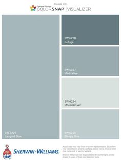 the color scheme for sherylin williams's new paint collection, which is available in