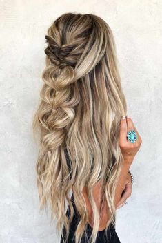 Braided Half Updo, Growth Hair, Cute Braided Hairstyles, Homecoming Hair Down, Keratin Hair, Long Brown Hair