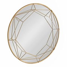 Elevate your home decor with a glamorous, sophisticated wall accent with the Keyleigh wall mirror from Kate and Laurel. The Keyleigh wall mirror features a modern round shape and a decorative geometric overlay for a sharp, dimensional accent piece for any room of your home. It has a durable metal construction with an elegant gold finish that seamlessly blends into any modern or glam decor theme. As a broad, dimensional accent, this mirror has a 30 inch diameter for a broad statement that does no Geometric Mirror, Gold Chic, Keyhole Hanger, Mirror Shop, Glam Decor, Framed Mirror Wall, Modern Round, Home Decor Mirrors, Open Concept