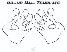 Nail Art Hand Template, Hand For Nail Design Draw, Nail Hand Template, How To Draw Hands With Nails, Nail Art Template Blank, Black Nail Design Template, Black Nail Template, Nail Sketch Template, Drawing Nail Designs