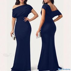 Orcajump - Seductively Stylish Off-shoulder Ruched Cocktail Dress Sleeve Type, Deep Blue, Off Shoulder, Cocktail Dress, Dress Outfits, Sleeve Length, Blue, Clothes