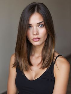 30 Medium-Length Straight Haircuts That You’ll Love to Try Right Now Armpit Length Hair Straight, Medium Length Hair For Oval Face, Brunette Straight Haircut, Medium Length Hair For Fine Hair, Hairstyle For Long Face Shape, Fine Brunette Hair, Medium Length Haircut Without Layers, Medium Haircut Straight Hair, Brown Hair Cuts Medium Layers