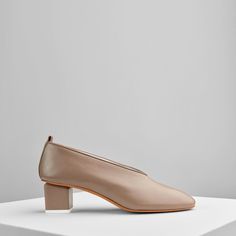 GRAY MATTERS | Mildred Classic Taupe | Women's Designer Shoes Gray Matters, Classic Pumps, Heel Caps, Footwear Design Women, Red Cross, Womens Rights, Nappa Leather, Signature Style, Heeled Mules