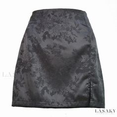 Lasaky - High-waisted, sexy split pencil skirt with buttock-enhancing design in a mini-length Satin Short Skirt, Skirt Streetwear, Short Pollera, Satin Mini Skirt, Zipper Skirt, Satin Short, Split Skirt, Satin Midi Skirt, Beach Skirt