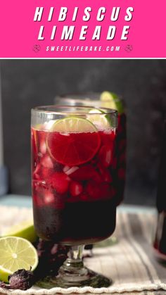 Hibiscus Limeade Roselle Plant, Hibiscus Drink, Dried Hibiscus Flowers, Cocoa Drink, Fermented Drink, Agua Fresca, Mixed Drinks Recipes