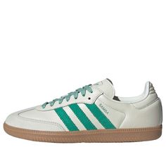 (WMNS) adidas Samba OG 'Off White Court Green' JI3906 White Sneakers With Gum Sole For Outdoor Activities, White Adidas Sneakers For Outdoor Activities, Adidas Samba Og, Hot Sneakers, Adidas Samba, 2024 Fashion, Jordan Retro, Adidas Yeezy, Trading Cards