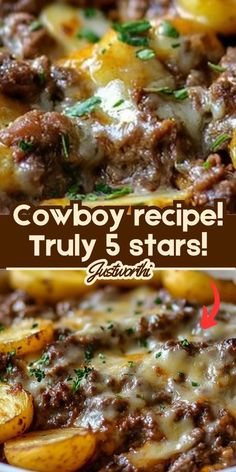 this cowboy recipe is truly 5 stars and it's loaded with cheesy potatoes