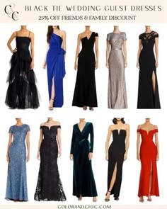 black tie wedding guest dresses for $ 25 off friends and family discounts from colorandchic com