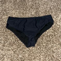 Never Worn Black Bikini Bottoms Black Swimwear Briefs For Sunbathing, Black Seamless Swimwear For Sunbathing, Black Brief Tankini For Poolside, Black Tankini For Poolside, Black Beachwear Bottoms For Pool, Black Bottoms For Sunbathing Beach Season, Black Seamless Tankini For Sunbathing, Black Seamless Beach Bottoms, Black Bottoms For Sunbathing During Beach Season