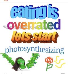 the cover of eating is overrated let's start photosyntheizing