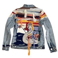 Blank Nyc Beaded Embroidered Swan Sun Motif Fringe Denim Jacket Nwt Size Xs Denim Jacket With Embroidery And Beading On The Front And On The Entire Back Which Features A Motif Of The Sky, Sun, Mountains, Flowers, And A Swan. Multicolored, Heavy Embroidery, And Very Intricate Beading, Along With Fringe Throughout Giving A Textured Look. This Jacket Is Absolutely Gorgeous In Its Design And Detail. Because Of All The Embroidery, It Is A Heavier Weighted Jacket. Cotton Fringed Detail Embroidered And Winter Multicolor Embroidered Denim Jacket, Casual Multicolor Embroidered Denim Jacket, Winter Denim Jacket With Multicolor Embroidery, Embroidered Multicolor Denim Jacket For Fall, Embroidered Multicolor Denim Jacket, Multicolor Embroidered Denim Jacket, Casual Denim Jacket With Multicolor Embroidery For Winter, Casual Multicolor Embroidered Denim Jacket For Winter, Casual Winter Embroidered Denim Jacket