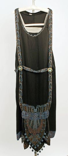 Evening Dress, Callot Soeurs ca 1924-1925, French, silk, beading. 1920s Flapper Dress, Flapper Style