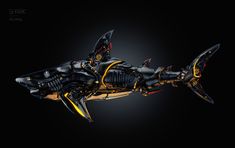 ArtStation - THE SHARK v3 Robot Shark, Car Concept Art, Land Shark, Hover Car, Walls Painting, Robot Sketch, Starlight Express, Cyberpunk Rpg, Industrial Robots