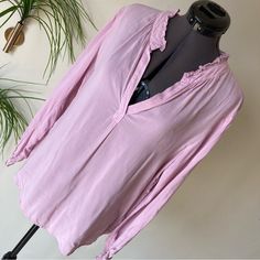 Excellent Condition Velvet By Graham + Spencer Pinky Lavendar Blouse. So So Soft 100% Viscose. Ruffle Details At Neckline And Cuff. Gentle Gathers At Front And Back. Sleeve 22 Inches Velvet Color, Pink Purple, Top Blouse, Womens Tops, Cuff, Velvet, Purple, Pink, Women Shopping