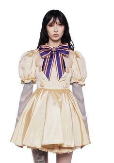 Dolls Kill x M3GAN Cosplay Movie Dress - Brown M3gan Makeup, Mannequin Costume, Kill Costume, Puffy Sleeves Dress, Tulle Petticoat, Clothes Reference, Puffy Skirt, Night Show, Design Clothes