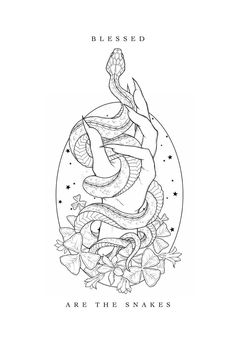 a black and white drawing of a snake with the words, berseed are the snakes