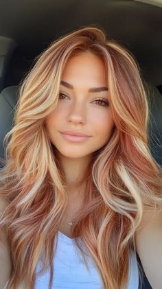 Red And Blonde Balayage, Fall Blondes, Quirky Hairstyles, Neapolitan Hair, Fine Haircuts, Shades Of Chocolate, Vanilla Blonde, Strawberry Blonde Highlights