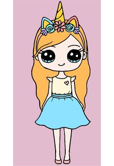 a cartoon girl with long hair wearing a dress