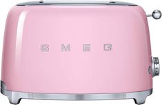 Smeg TSF01PKUK 2 Slice Toaster, Extra Wide Slots, 3 pre set options, Pink : Amazon.co.uk: Home & Kitchen Smeg Toaster, Retro Kitchen Appliances, Kettle And Toaster, Appliances Online, Cord Wrap, Pink Kitchen, Kitchen Sets, Bagels