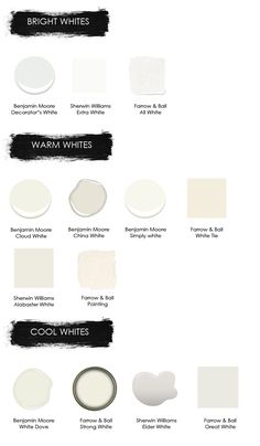 some white paint colors and their names