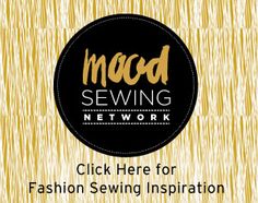 the macd sewing network's logo is shown in gold and black, with text that reads click here for fashion sewing inspiration