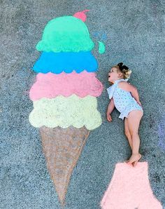 How To Draw With Sidewalk Chalk, Ice Cream Chalk Art, Chalk Art Christmas, Chalk Art Quotes