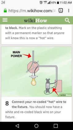 an appliance with instructions on how to use the light switch and wiring diagram