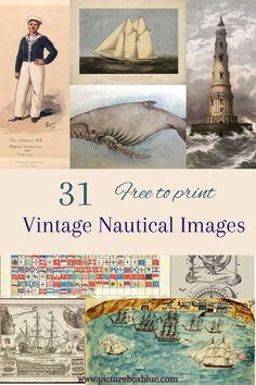 vintage nautical images with the words 31 free to print