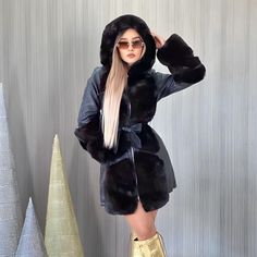 Beautiful Faux Leather Fur Coat With Belt And Hoodie Brand New W/O Tags Only Clear Bag It Came With Size Small Leather Fur Coat, Coat With Belt, Winter Outfit Inspiration, Hoodie Brands, Clear Bag, Cute Swag Outfits, Clear Bags, Swag Outfits, Winter Outfit