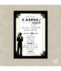 a black and white wedding card with a silhouette of a man holding a woman in his arms