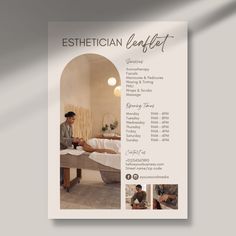 a flyer for a spa with an image of a man getting his feet massage