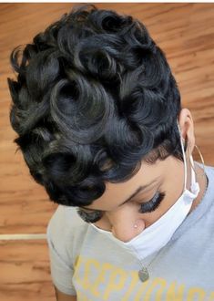 Finger Waves Short Hair, Short Hair Images, Short Black Hairstyles, Cute Hairstyles For Short Hair, Relaxed Hair, Short Hair Styles Pixie