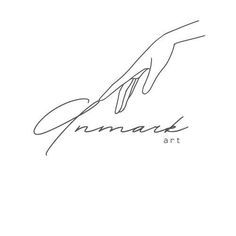 the logo for an art gallery with hands holding each other's hand and writing on it