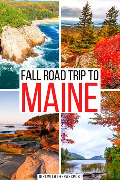 The Ultimate Maine Road Trip Itinerary for the Fall! Maine Honeymoon Fall, Fall Road Trips East Coast, Maine In November, Boston To Maine Road Trip, Maine Fall Vacation, Places To Visit In Maine, Coastal Road Trip