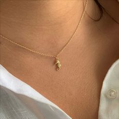 This small 18K Gold Vermeil seahorse pendant necklace is simple and delicate, and perfect for pairing with other minimalist boho chic style jewelry pieces All of our jewelry is 18K gold vermeil or silver. Hypoallergenic. Nickel free. Non-tarnish. Product Details Handmade with Love Length 16" with 2" extension Materials: Gold, Silver Closure: Spring Ring Clasp Style: Minimalist Packaging: Complimentary Bellaboho giftbox and pouch included with your order. Our jewelry comes inside small clear pouc Minimalist Packaging, Seahorse Necklace, Seahorse Pendant, Boho Chic Style, Keep Jewelry, Boho Chic Fashion, Gold Pendant Necklace, Style Jewelry, Spring Rings