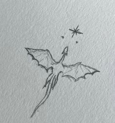 a drawing of a bat flying in the sky