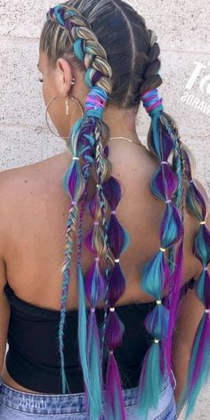 Edc Hair, Festival Hair Braids, Rave Braids, Festival Braids, Hair Codes, Fest Outfits, Fake Hair, Braids With Extensions