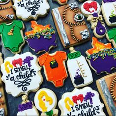 some decorated cookies that are on a table