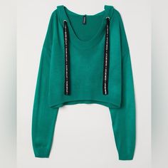 Divided H&M Nwt! Emerald Green Fine-Knit Hoodie Crop Sweater Size S Measures Approximately: Armpit 21 Inch Length 18 Inch Sporty Knit Tops For Fall, Sporty Cropped Sweater For Winter, Knit Sweatshirt For Streetwear, Sporty Knit Tops For Winter, Trendy Hooded Cropped Sweater For Winter, Casual Hooded Cropped Sweater For Winter, Trendy Knit Sweater With Hoodie, Sporty Knitted Winter Sweater, Casual Cropped Hoodie Sweater For Winter