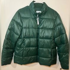 Gorgeous Green Puffer Jacket From The Gap. Water Resistant. Brand New, Never Been Worn. 2 Side Pockets, Zippy Down Jacket. Lightweight, Beautiful Green Color, One Of A Kind Gap Winter Outerwear In Solid Color, Gap Outdoor Outerwear With Pockets, Casual Gap Outerwear, Gap Outerwear For Fall, Jacket Folds, Green Puffer Jacket, Snow Coat, Green Puffer, It Bag