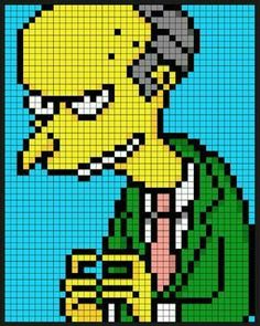 the simpsons character is depicted in an image made out of legos and colored squares