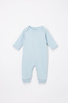 Blue Infant Romper is 100% cotton with leg snap closures. Lap neck for easy dressing.  available in 5 sizes. Ships same day if ordered by noon CST. Spring Cotton Bodysuit With Relaxed Fit, Relaxed Fit Cotton Bodysuit For Loungewear, Blue Onesie For Playwear In Spring, Cotton Bodysuit For Loungewear, Casual Blue Onesie For Spring, Cotton Onesie For Spring, Basic Cotton Onesie For Spring, Casual Blue Cotton Bodysuit, Cotton Long Sleeve Bodysuit For Playwear