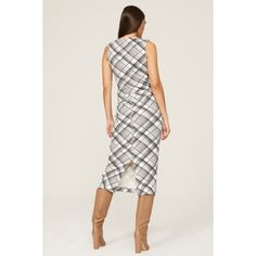 Blue plaid cotton blend (58% Cotton, 38% Modal, 4% Elastane). Pencil. Pull on. 31.5" from waist to hemline. Imported. Rib Skirt, Ribbed Skirt, Rent The Runway, Closet Designs, Club Monaco, Plaid Skirts, Matching Top, Blue Plaid, Cashmere Sweaters