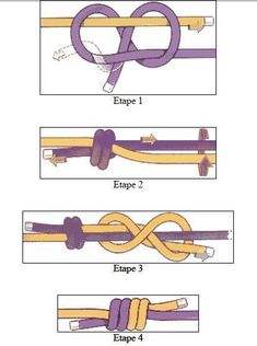 the instructions for how to tie a rope with two different ropes, and then knot it together