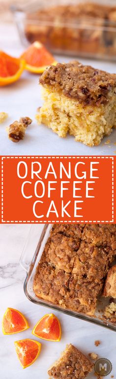 an orange coffee cake is shown with the title above it